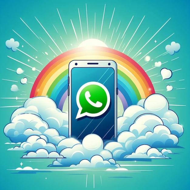 tranquilidad azul cómo el logotipo de whatsapp encuentra armonía en un fondo calmante y pacífico