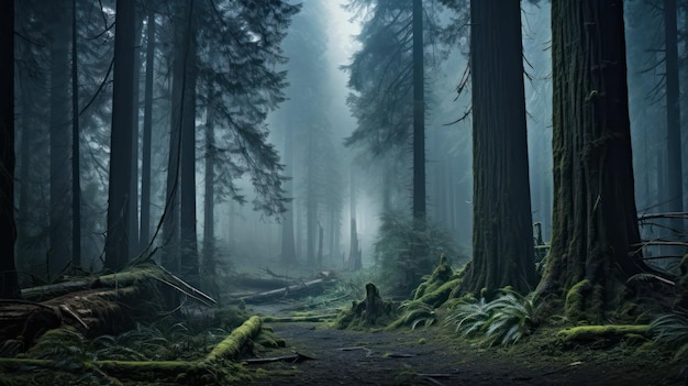 Tranquilidad del bosque místico