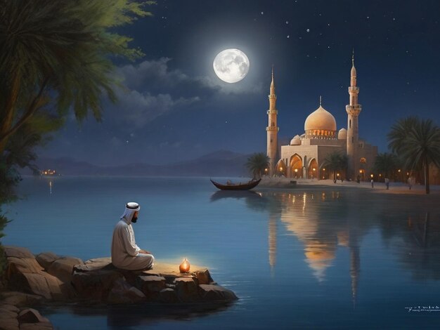 Tranquilidad bajo la luna de Ramadán
