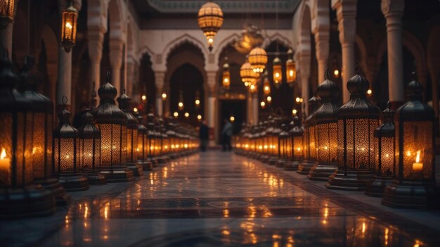 la tranquilidad del patio de una mezquita