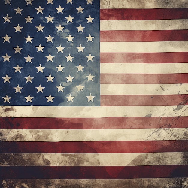 La tranquilidad patriótica Un fondo de bandera estadounidense en tonos apagados