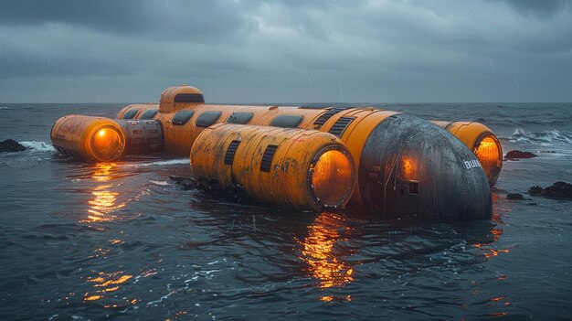 Foto la tranquilidad de la turbina de marea captura el papel tapiz