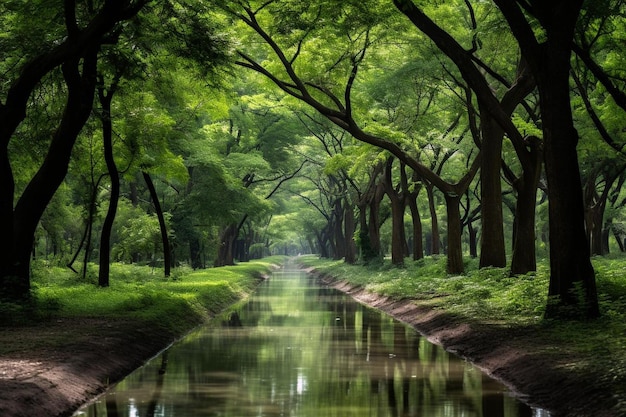 Tranquilidade em meio à tela da natureza