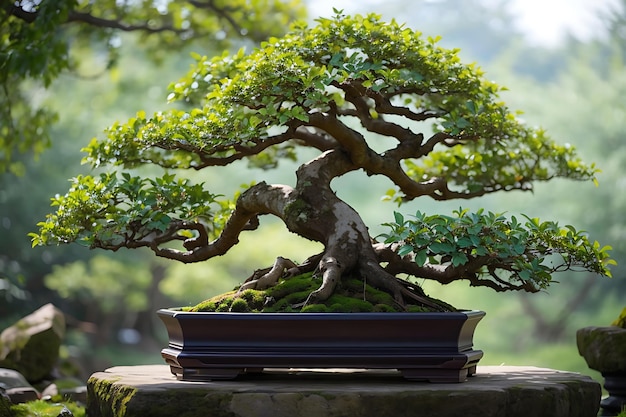 Tranquilidade frutífera bonsai harmonia na natureza