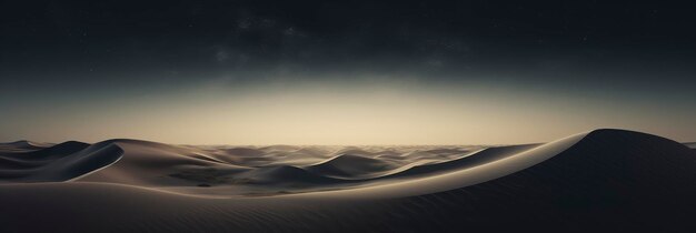 Foto un tranquilo desierto iluminado por la luna