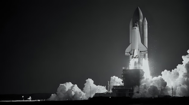 un transbordador espacial despegando de la plataforma de lanzamiento de un transbordado espacial