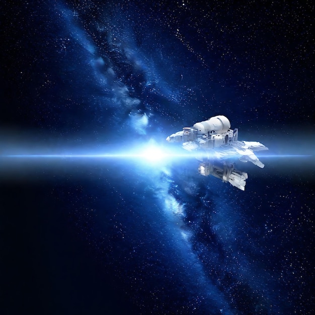 Foto un transbordador espacial con una nave espacial en el fondo