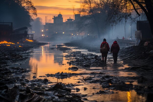 Transbordamento de lixo Problema da poluição ambiental