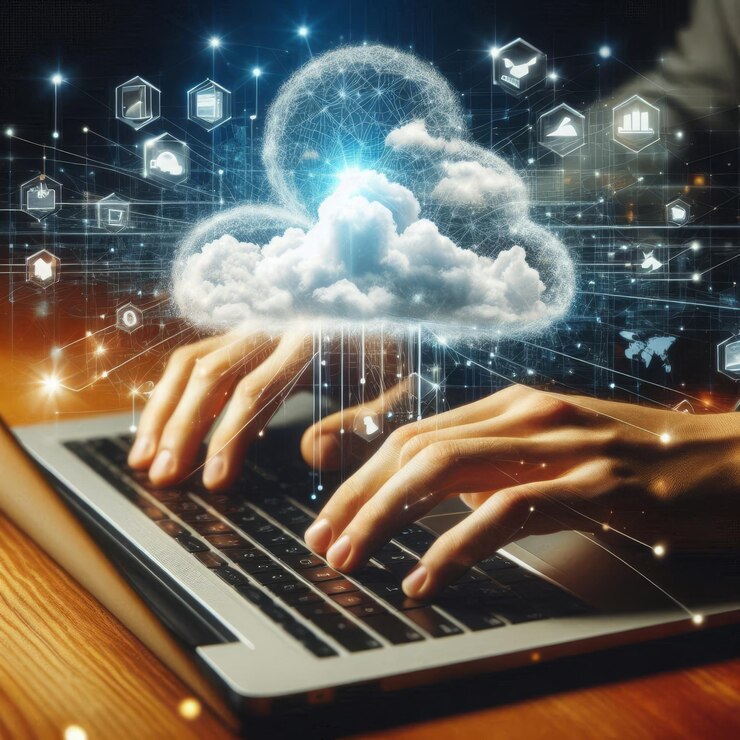 Foto transformación digital y concepto de computación en la nube