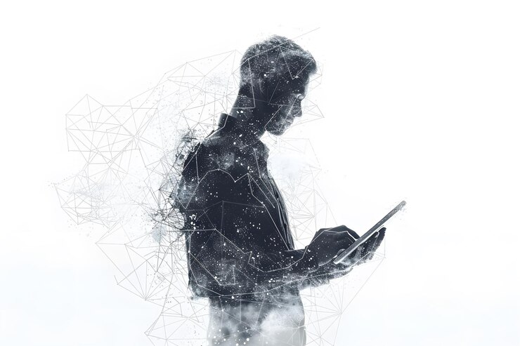 Transformación digital: una silueta de innovación y conectividad