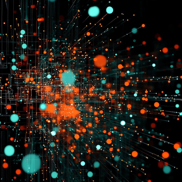 Transformando las luces de naranja en líneas digitales de cian