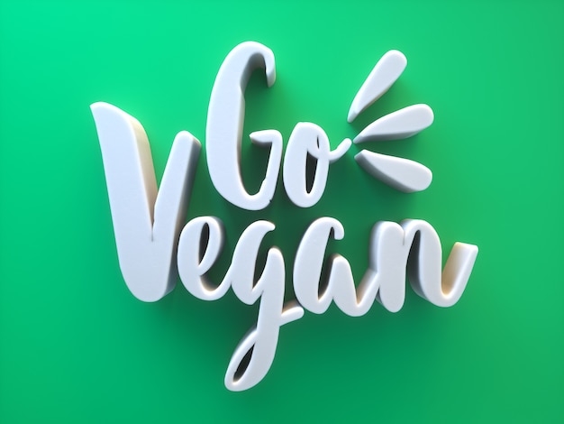 Foto transforme o texto 3d vegan em um verde