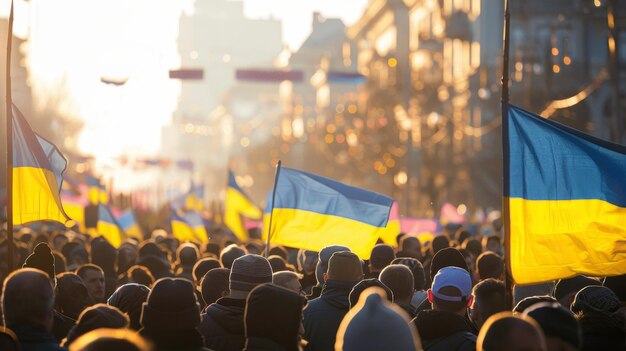 Transición política Fotografías detalladas de la transición política de Ucrania y los procesos democráticos en medio del conflicto desde las elecciones hasta la gobernanza ref Ilustración generada por IA