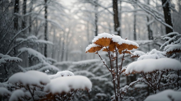 Transmitir a quietude e a beleza tranquila de uma floresta coberta de neve explorando os sons sutis do inverno como