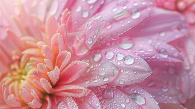 Transparente wunderschöne Wassertropfen auf Blütenblättern