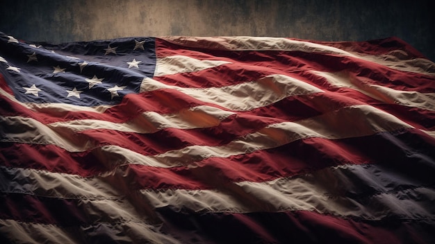 Transparenter Stofftapetenhintergrund mit USA-Flagge