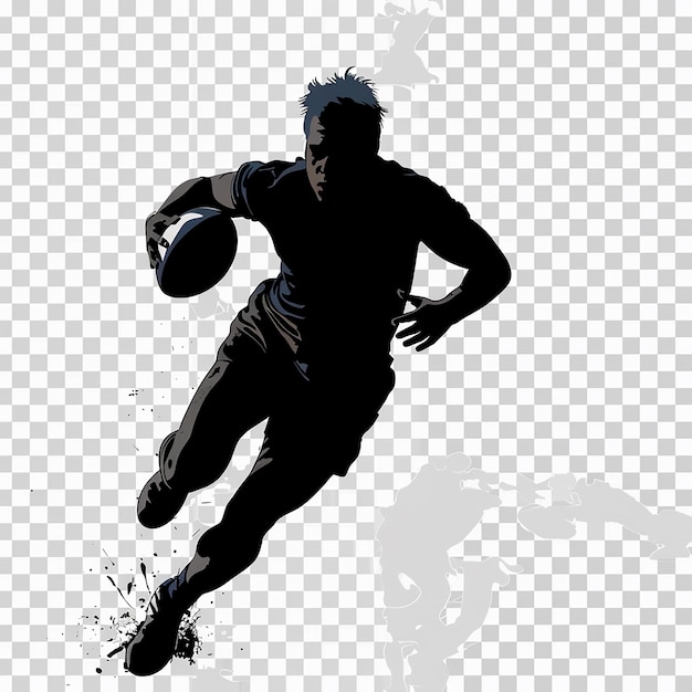 Transparenter Tackle-Silhouette-Rugby-Spieler