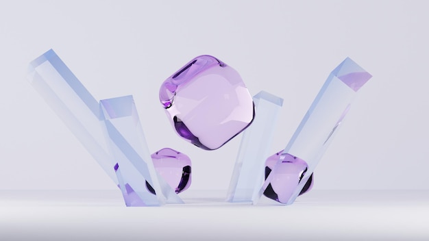 Transparentes Kristallglaspodium für kosmetische Produkte Abstrakter Hintergrund mit Kristallstein