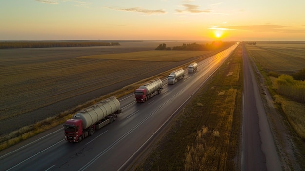 transporte de camiones cisterna de combustible por carretera