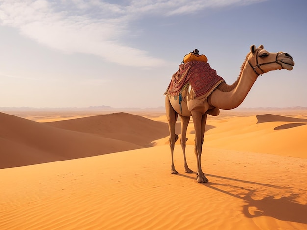 Transporte de deserto de corcunda de animal camelo gerado por IA