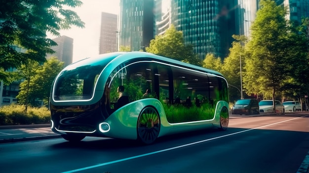 transporte ecológico moderno na cidade