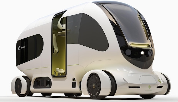 Transporte futurista da cidade Fundo branco isolado Generative AI