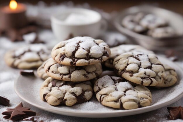 Transporte-se para um país das maravilhas de inverno com um prato de biscoitos de Natal quentes e pegajosos