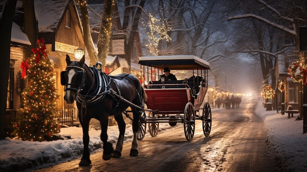 Transporte a sí mismo a un pintoresco pueblo anidado en el corazón del invierno luces parpadeantes adornan el encanto