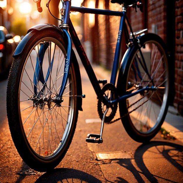 Foto transporte urbano de bicicletas com rodas para estradas da cidade