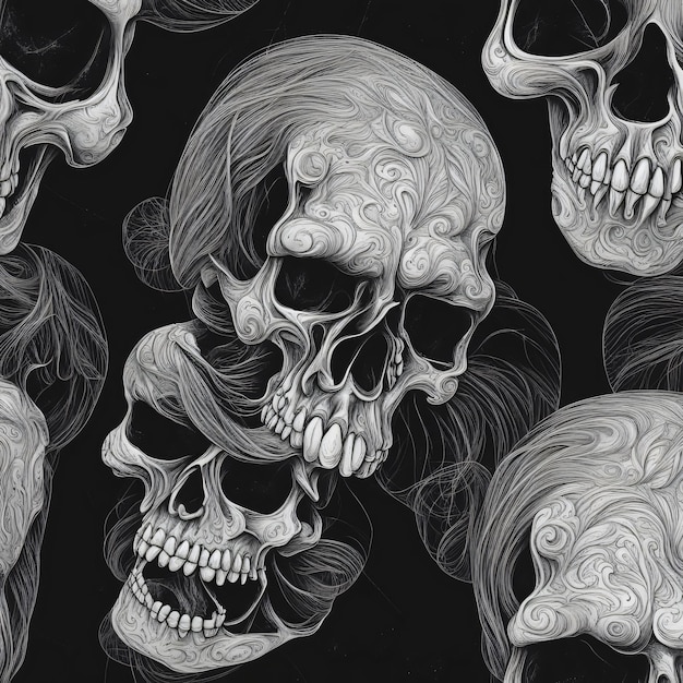 El trasfondo del arte de terror de Human Skull Devil