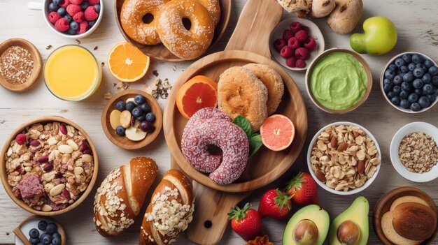 El trasfondo de un desayuno saludable