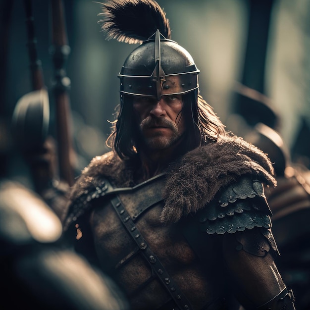 El trasfondo de la guerra guerrera vikinga Generativo ai