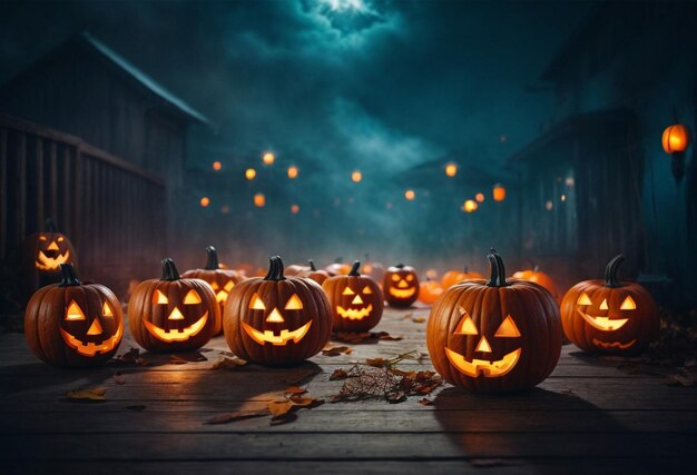 Foto el trasfondo de la ilustración de fantasmas y monstruos de halloween