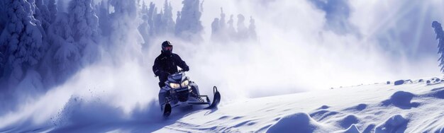 El trasfondo de invierno en motos de nieve