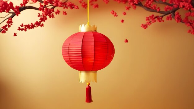 Foto trasfondo de la linterna dorada tradicional de año nuevo chino