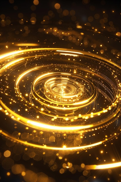 trasfondo radiante hay un vórtice circular espiral con halos circulares y iluminación abstracta e