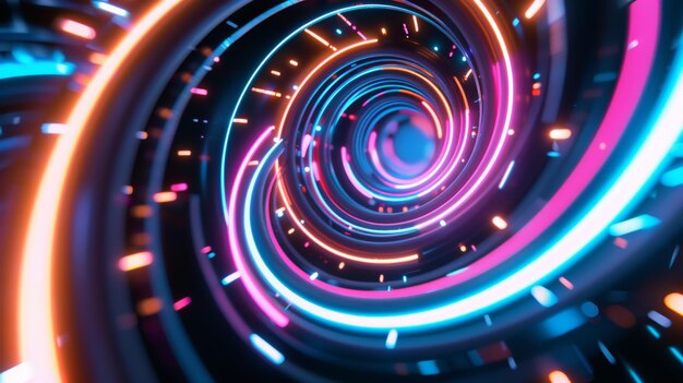trasfondo radiante hay un vórtice circular espiral con halos circulares y iluminación abstracta e