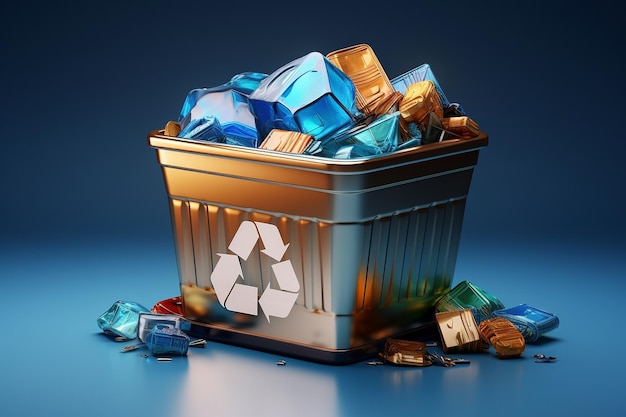 Trash de ilustrações 3D