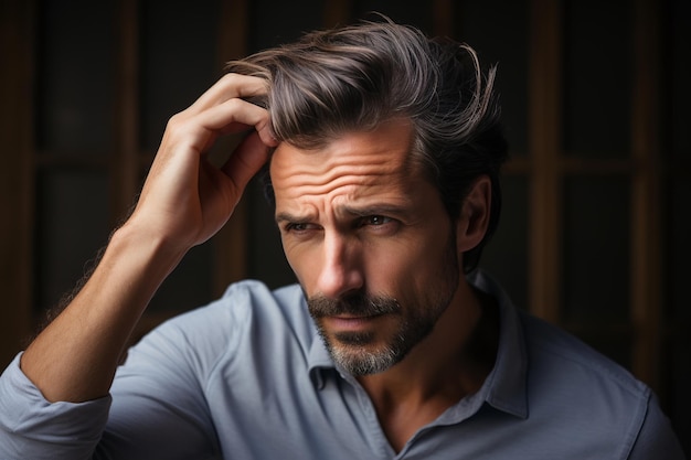 Tratamento de restauração de cabelo estilo masculino