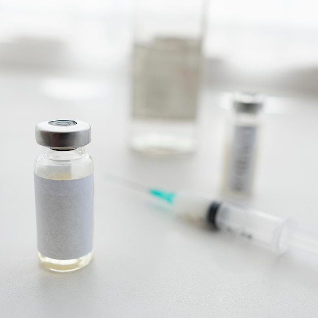 Foto tratamento de vacina médica de close-up