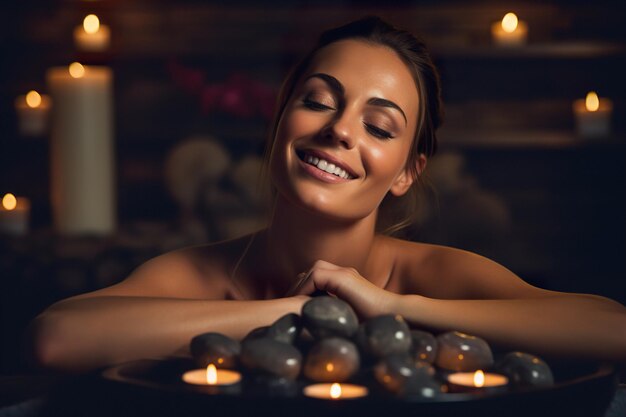 Tratamiento de belleza y concepto de relajación en el spa