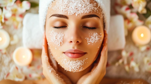 Tratamiento facial de belleza en spa