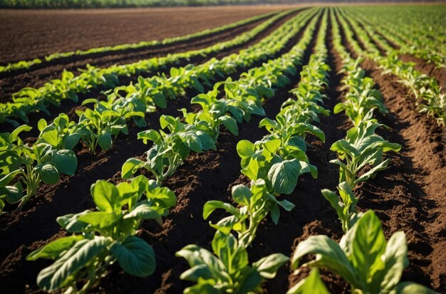 Trator agrícola moderno trabalhando nos campos ao nascer do sol