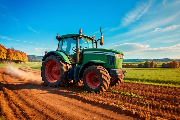 Foto trator pesado de fazenda, equipamento de terra arável, equipamento agrícola mecanizado, fundo de papel de parede