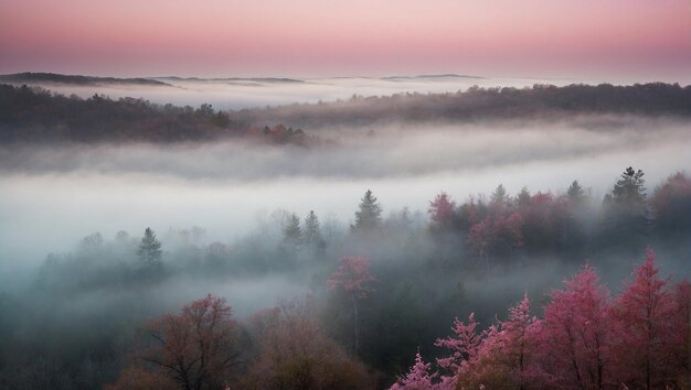 Traumer Nebel rosa Natur abstrakte generative KI