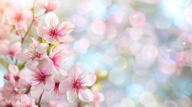 Traumerischer Frühling und Sommer Blüten und ätherisches Licht inmitten von weichem Bokeh Generative KI