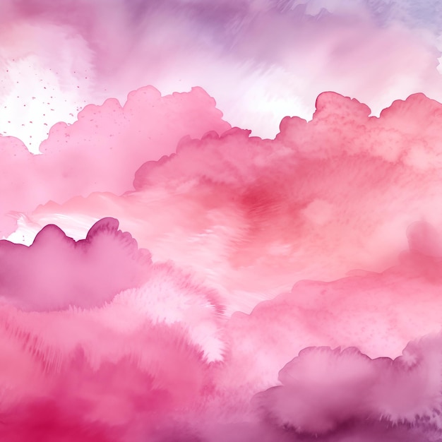 Traumhafte pastellfarbene Wolken in weichen rosa und lavendelfarbenen Farbtönen ein sanfter und ätherischer Aquarell-Hintergrund für friedliche Designs