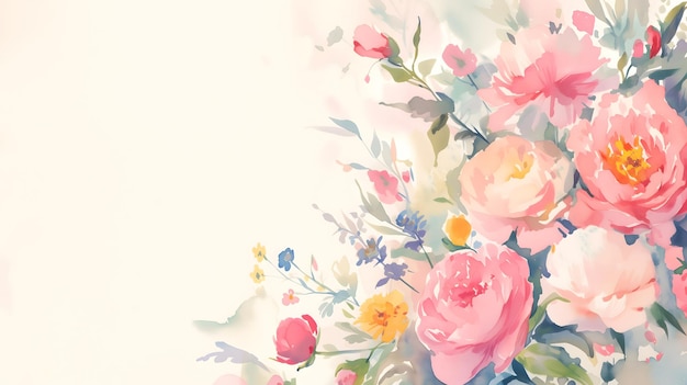 Traumhafte rosa Blumen, handgezeichnete Aquarellillustration auf weißem Hintergrund für einen Muttertag