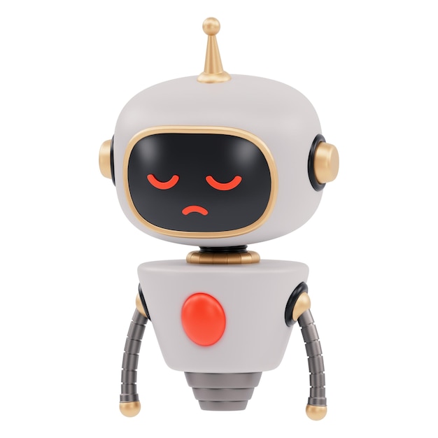 Traurige Roboter-3D-Illustration