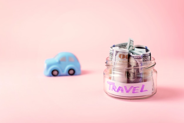 Travel money savings concept